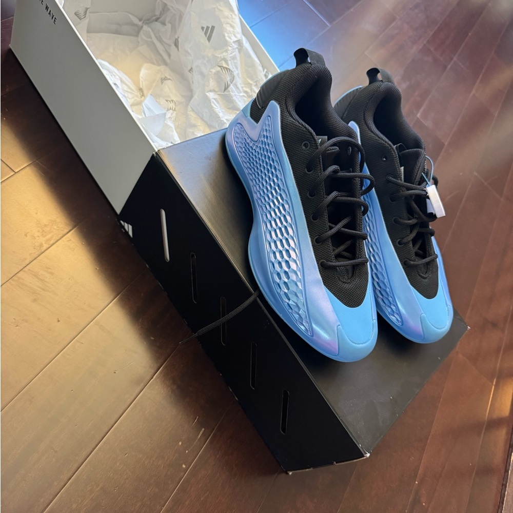 Adidas Black and Blue Athletic Shoes